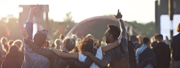 Festivalgæster på Roskilde Festival